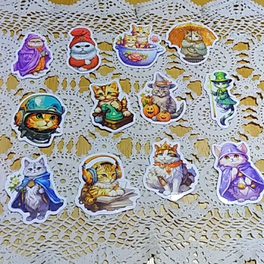 Cats Stickers, funny, quirky, silly